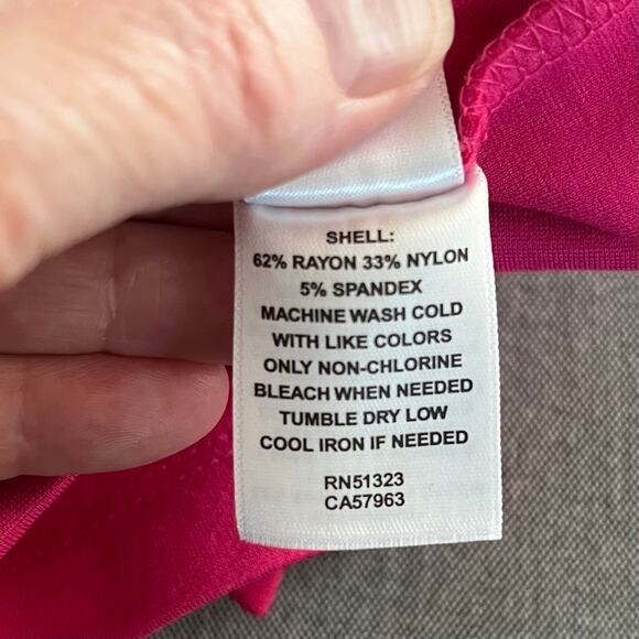 Halogen Cabernet Hot Pink Sleeveless Ruched Mock Neck Mini Dress Size XXS NWOT - Picture 10 of 12